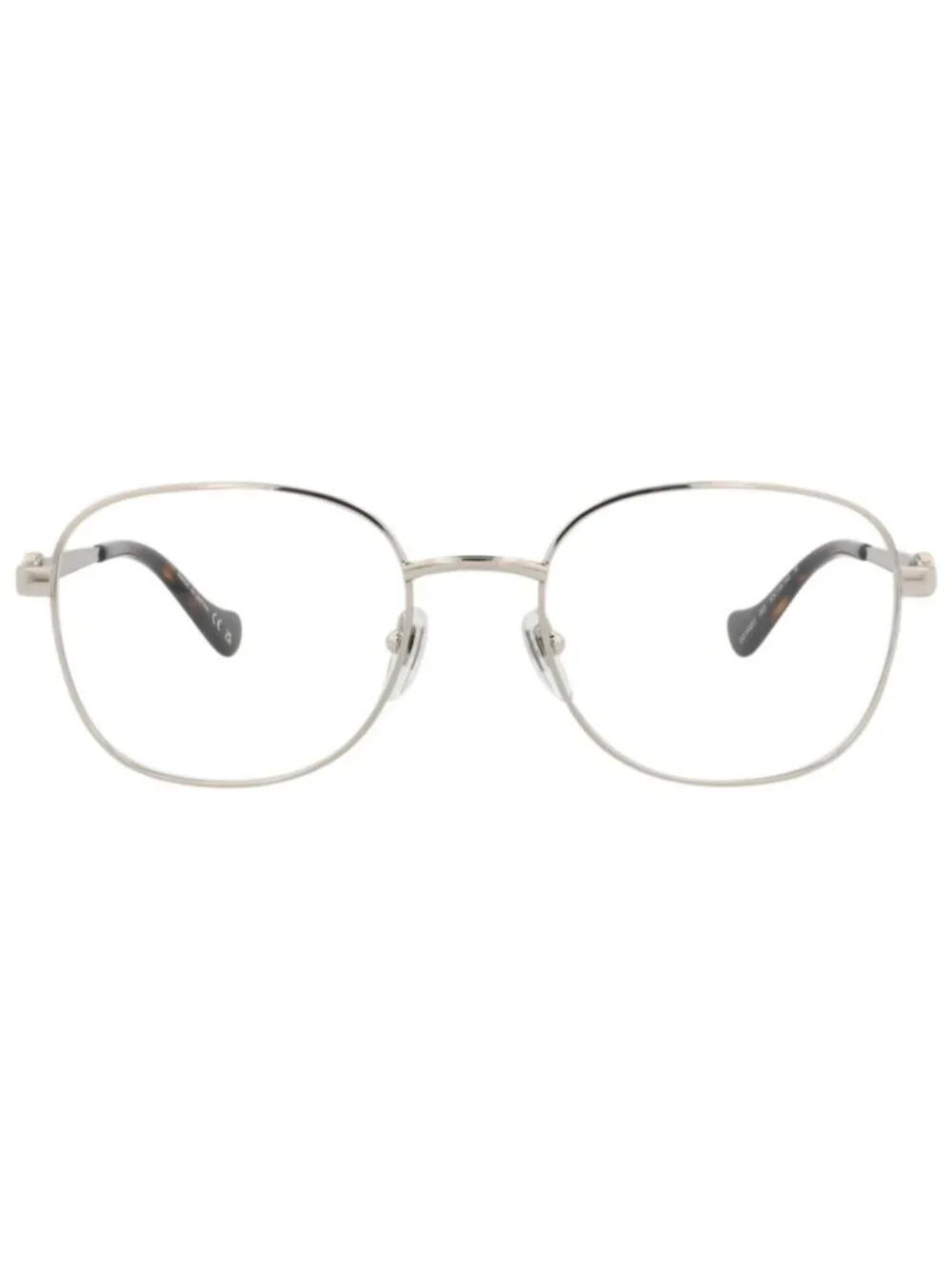 New Gucci Women's Eyeglasses Round Oval Metal Frame Silver Silver Transparent